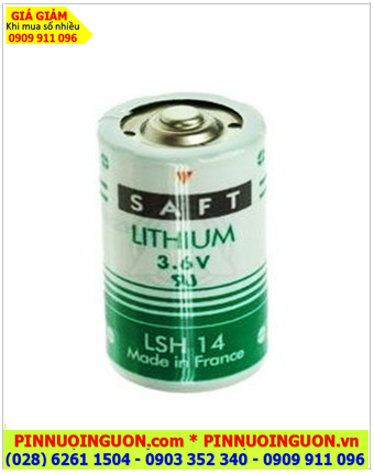 Saft LSH14 (chân thép 2 chấu hàn); Pin nuôi nguồn Saft LSH14 lithium 3.6v C 5500mAh /Xuất xứ Pháp